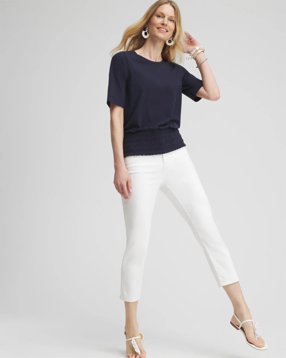 Touch of Cool™ Smocked Waist Tee click to view larger image.