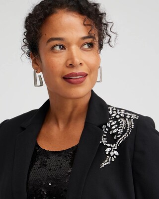 Crepe Embellished Soft Blazer