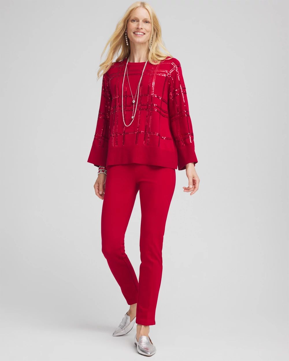 Juliet Ponte Trim Detail Ankle Pants click to view larger image.