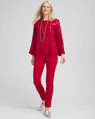 Juliet Ponte Trim Detail Ankle Pants click to view larger image.