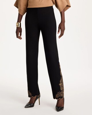 Juliet Artisanal Lace Straight Ankle Pants click to view larger image.