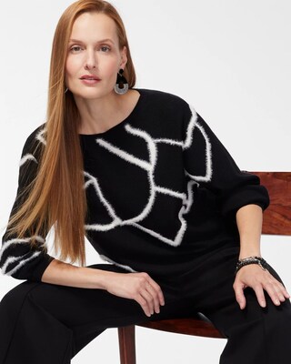 Floral Eyelash Pullover Sweater
