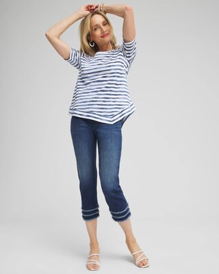 21" Triple Fray Pull-on Capris