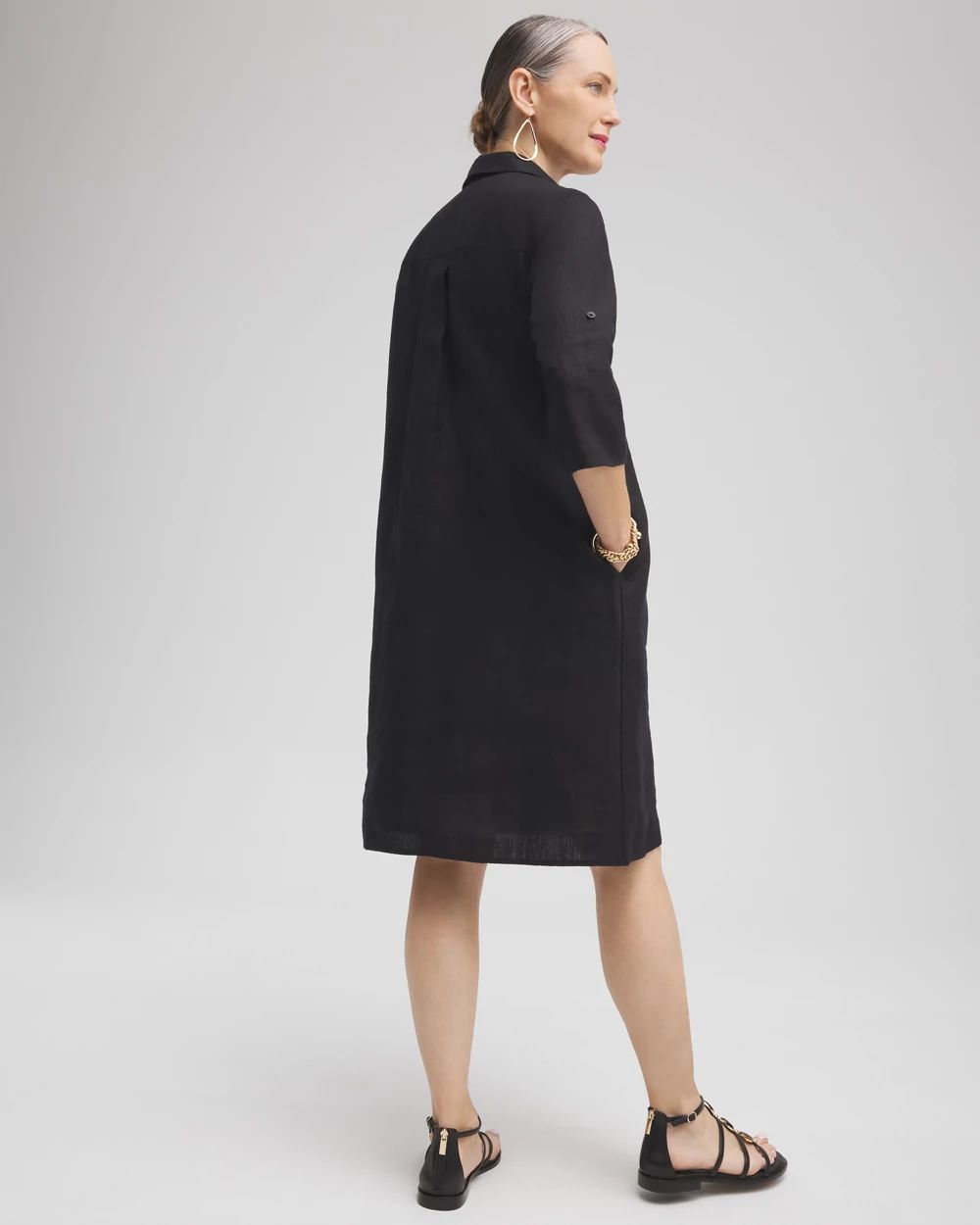 Linen 3D Floral Dress
