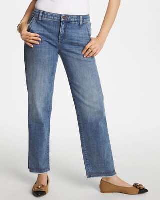 Girlfriend Straight Ankle Jeans
