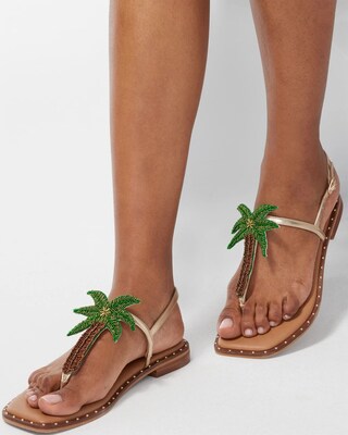 Beaded Palm Thong Sandals