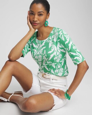 Swirl Jewel Neck Tee