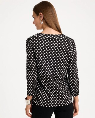 Polka-Dot Pima Cotton 3/4 Sleeve Tee click to view larger image.