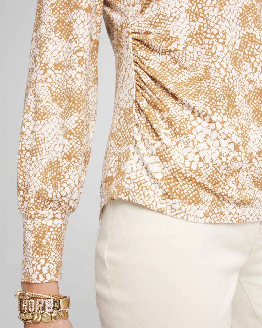 Touch of Cool™ Snake Shirred Layering Tee