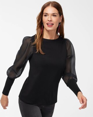 Ponte Organza Sleeve Tee