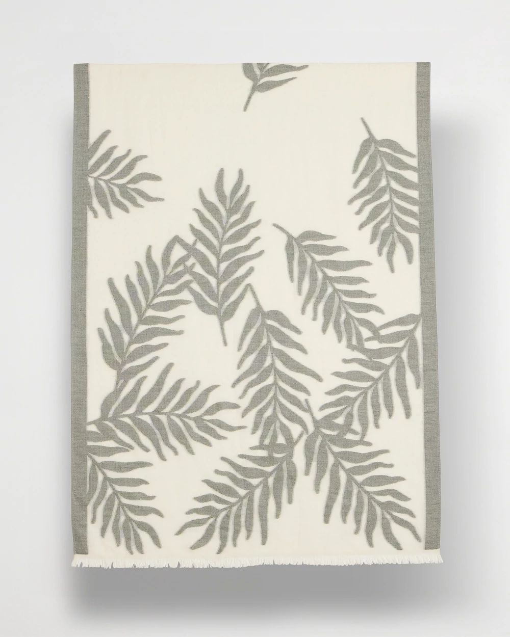Palm Embroidered Oblong Scarf