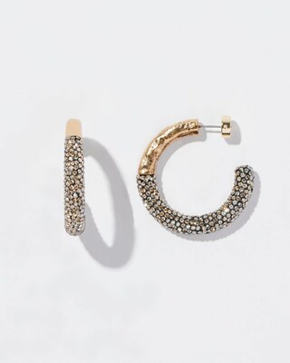 Gold Tone Pavé Hoops