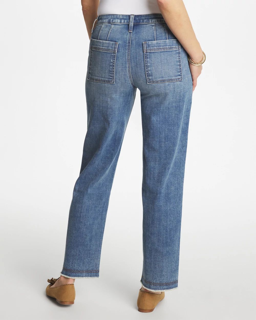 Girlfriend Straight Ankle Jeans
