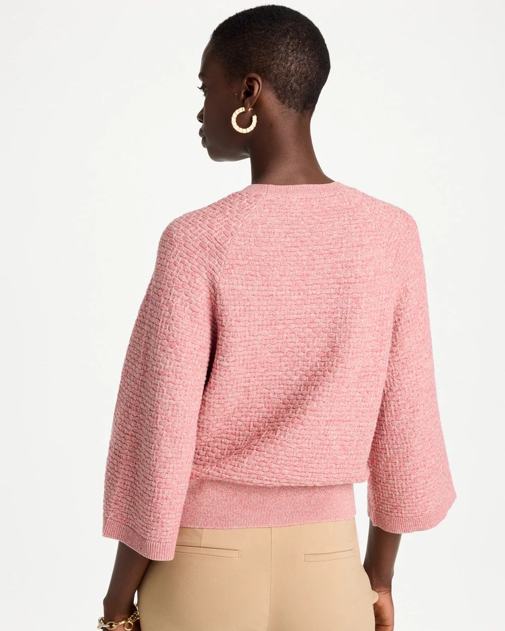 Cotton-Blend 3/4 Sleeve Pullover click to view larger image.