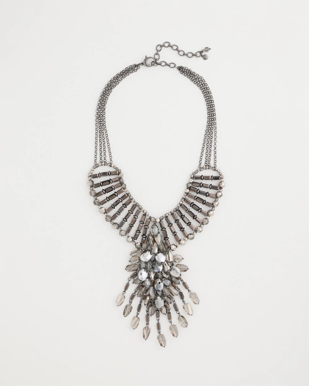 Beaded Pendant Bib Necklace