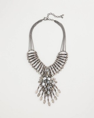 Beaded Pendant Bib Necklace
