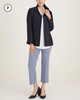 Petite Stitch-Detail Blouse