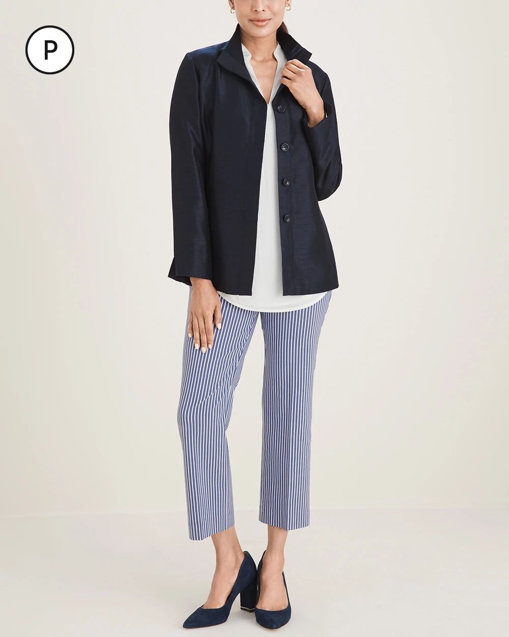 Petite Stitch-Detail Blouse
