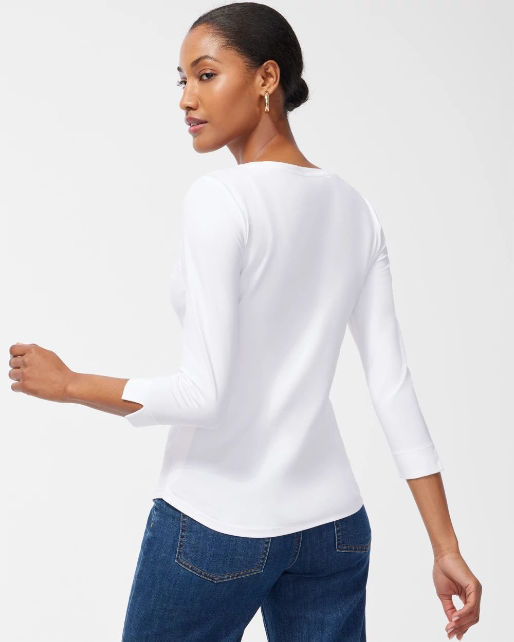 3/4 Sleeve Embroidered Perfect Tee