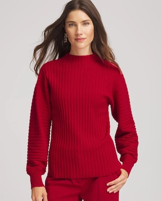 Metallic Ribbed Pullover