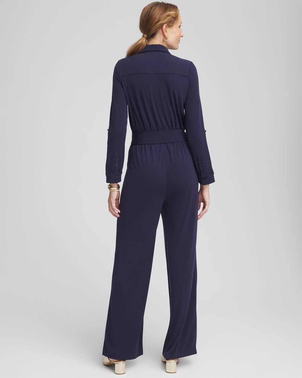 Belted Jersey Maxi Jumpsuit click to view larger image.