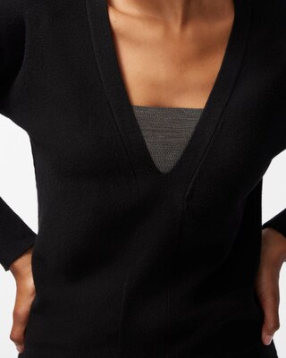 Caviar Bead V-Neck Pullover Sweater