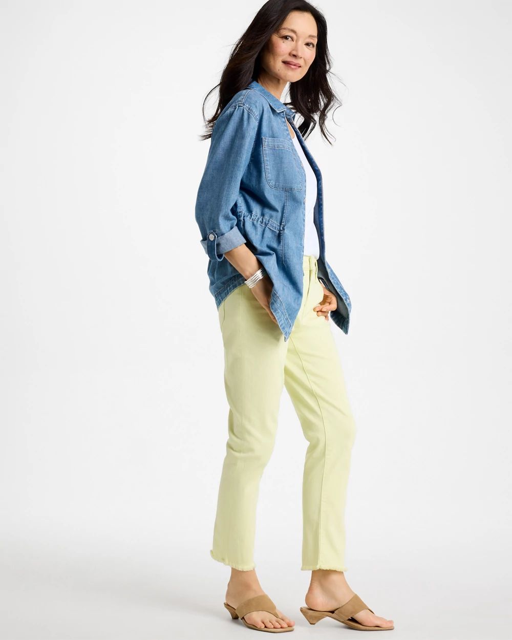 Denim Cinch Waist Jacket