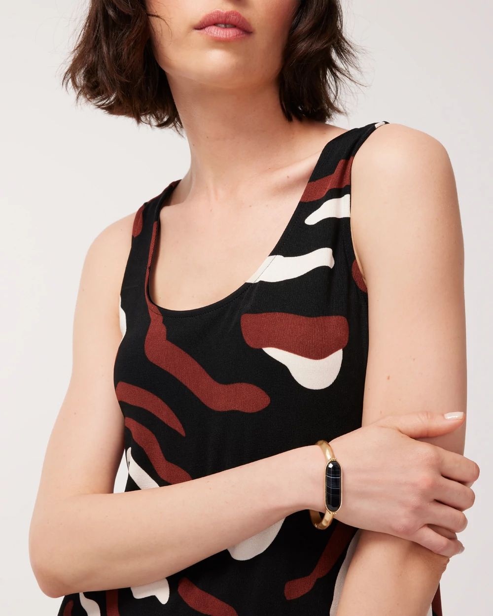 Black Agate Hinge Bracelet
