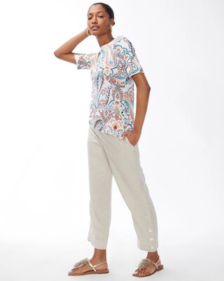 Paisley Pima Elbow Sleeve Tee