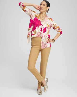 Bi-Stretch Front Seam Slit Ankle Pants click to view larger image.