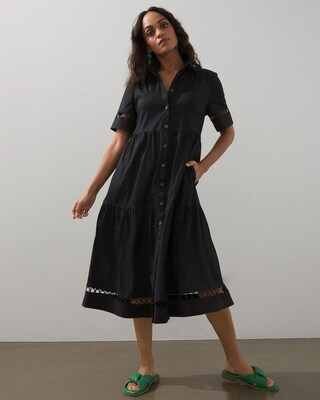Hem Detail Tiered Shirt Dress