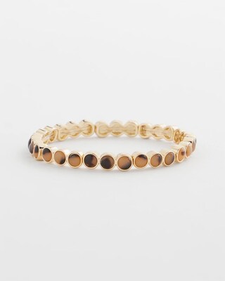 Tortoise Goldtone Round Stretch Bracelet click to view larger image.