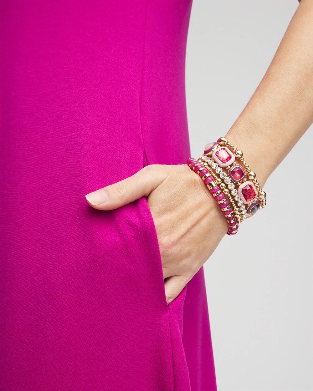 Pink Stone Stretch Bracelet