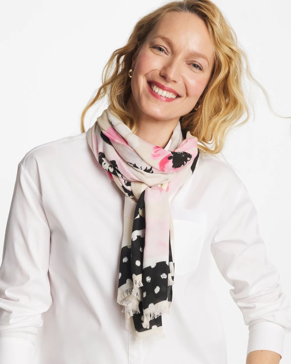 Blossom Burst Oblong Scarf click to view larger image.