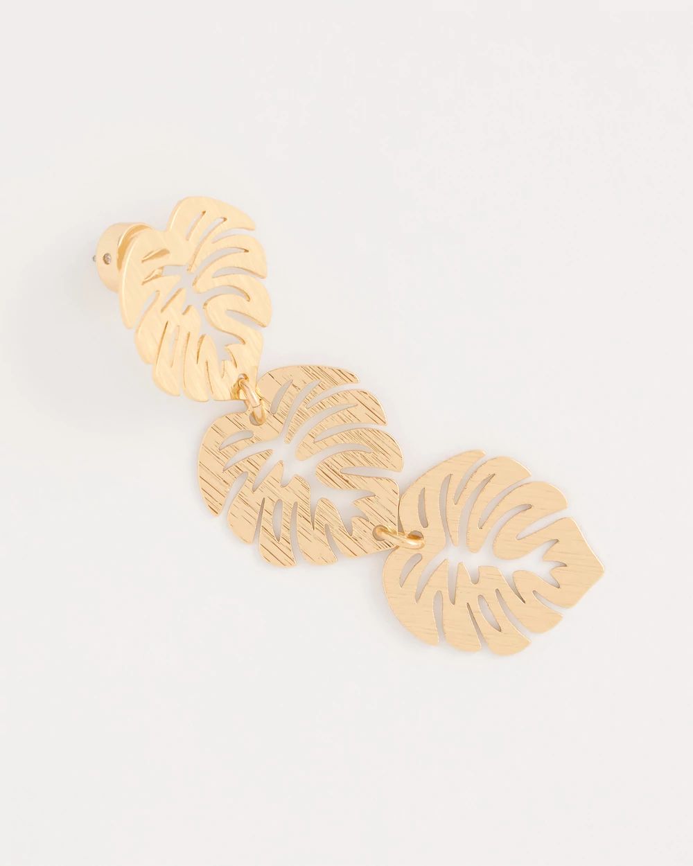 Palm Frond Linear Drop Earrings click to view larger image.