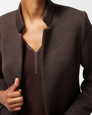 Chevron Jacquard Boyfriend Blazer