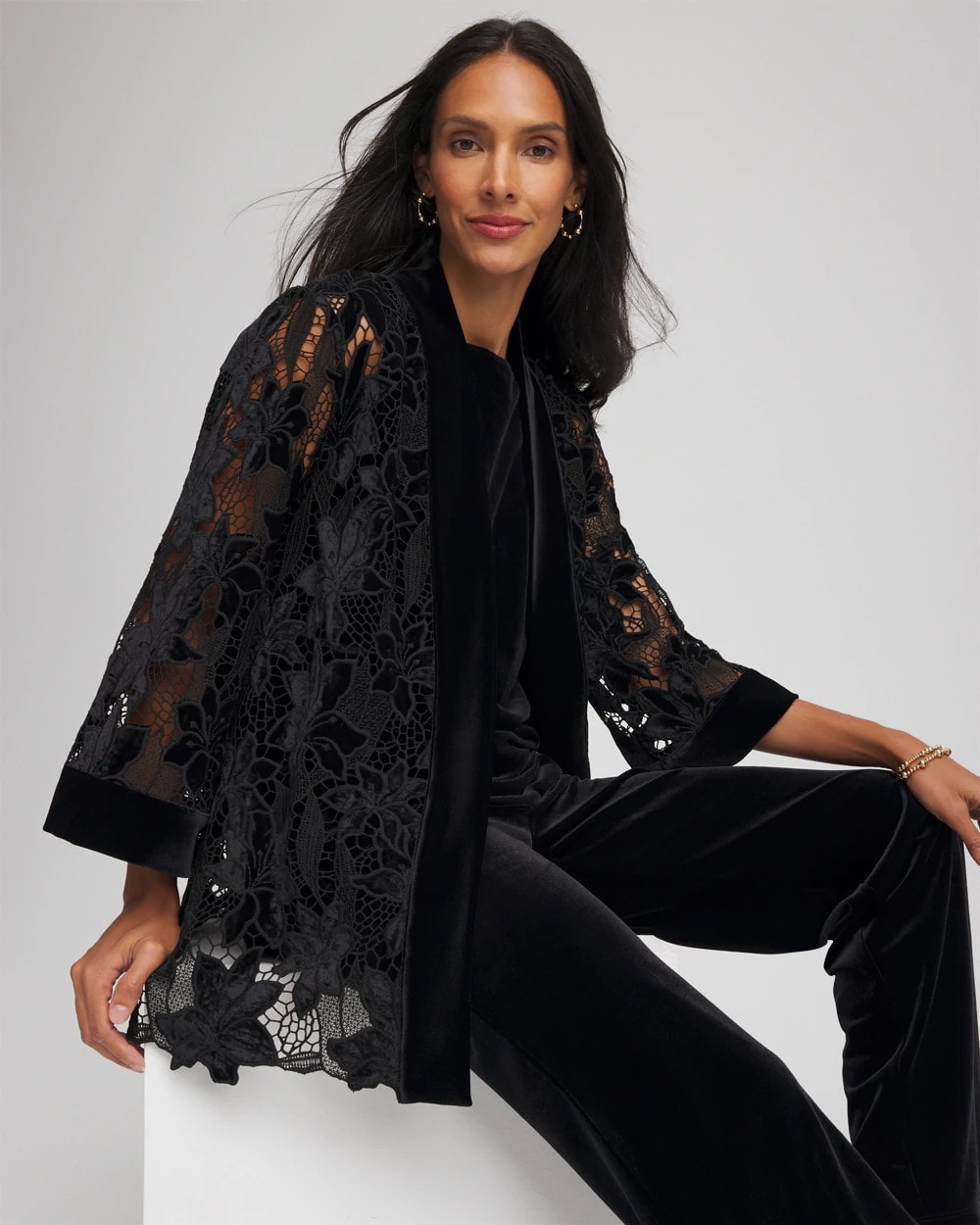 Travelers™ Collection Velvet Lace Jacket