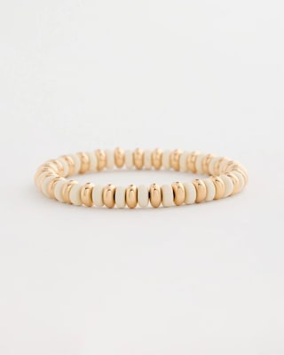 White Gold Slice Stretch Bracelet