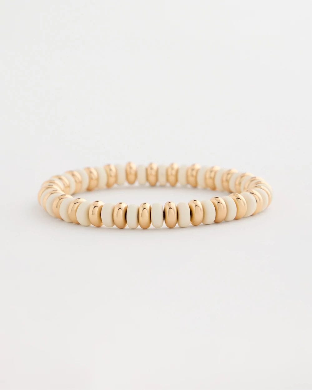 White Gold Slice Stretch Bracelet