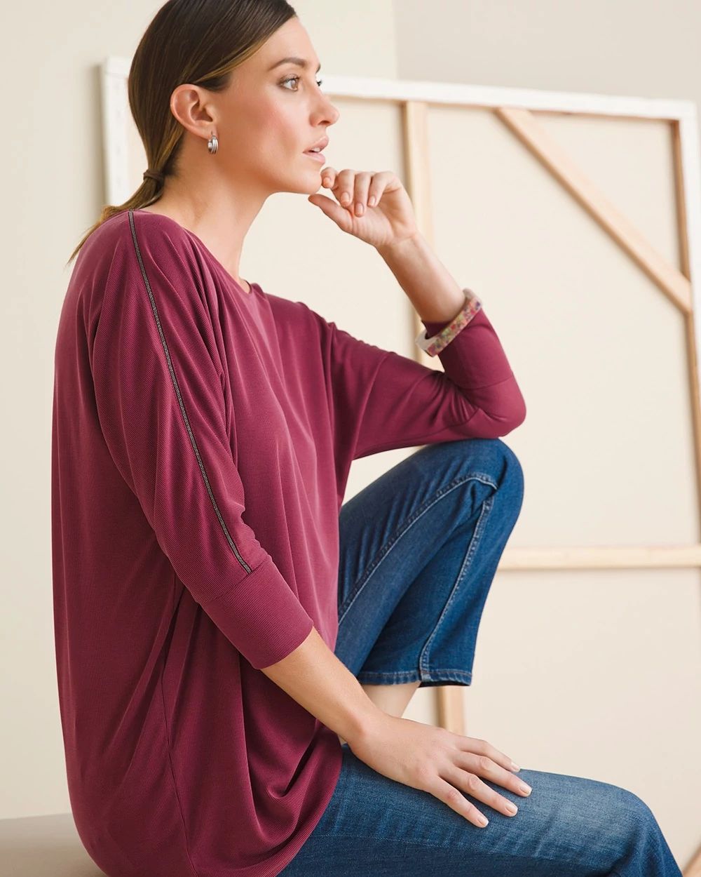 Soft Chic Sandwashed Beaded Tunic