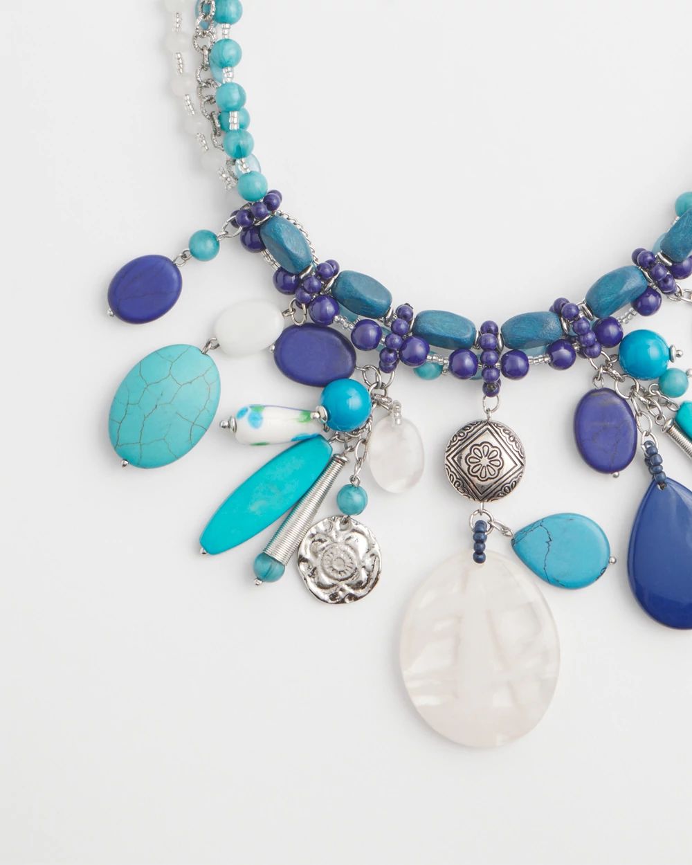 Mother-of-Pearl Howlite Bib Necklace