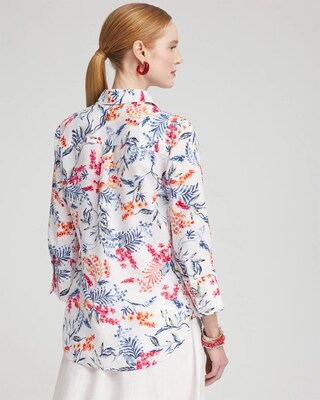 No Iron™ Linen Sealife 3/4 Sleeve Shirt
