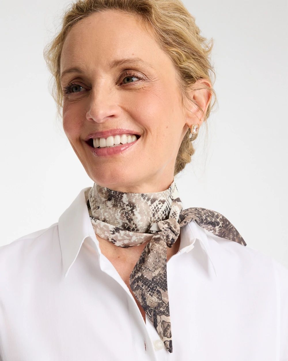Python Printed Skinny Scarf click to view larger image.