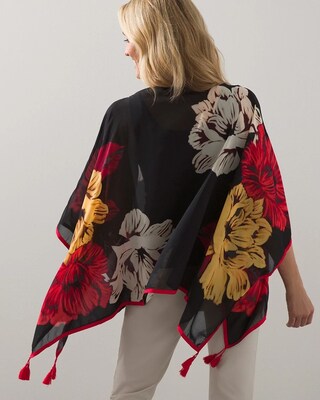 Floral East West Poncho