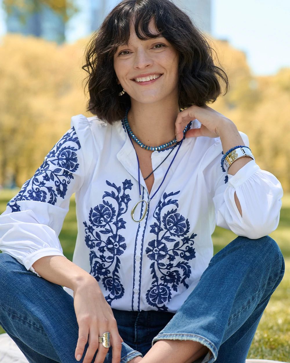 Cotton Voile Embroidered Blouse