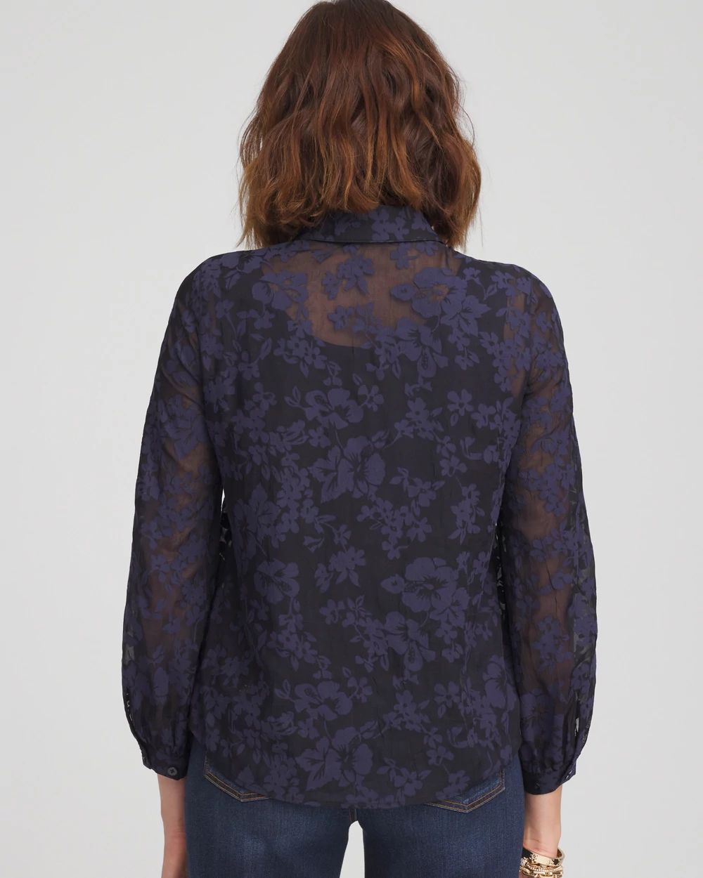 Floral Jacquard Blouse click to view larger image.