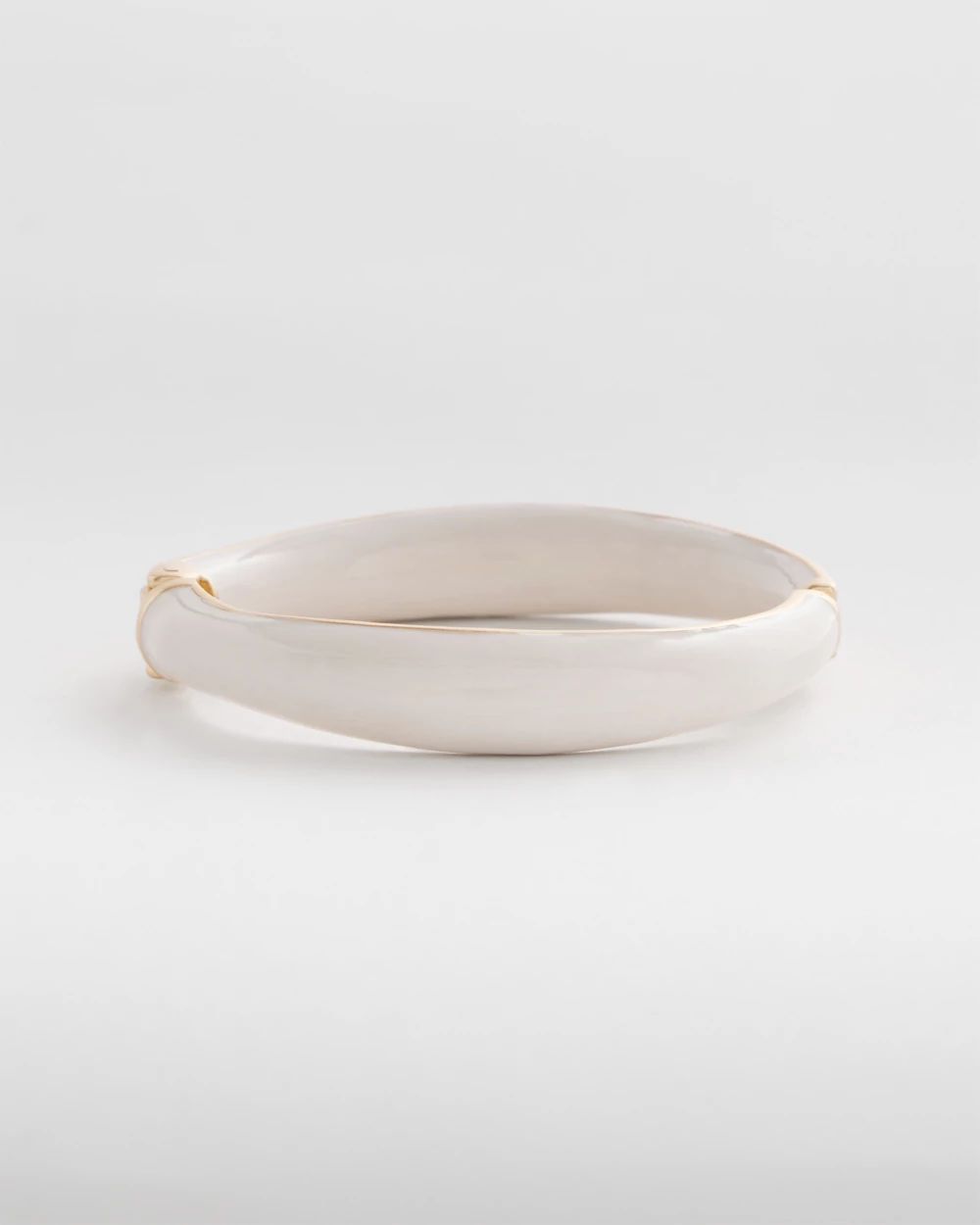 White & Gold Hinge Bracelet