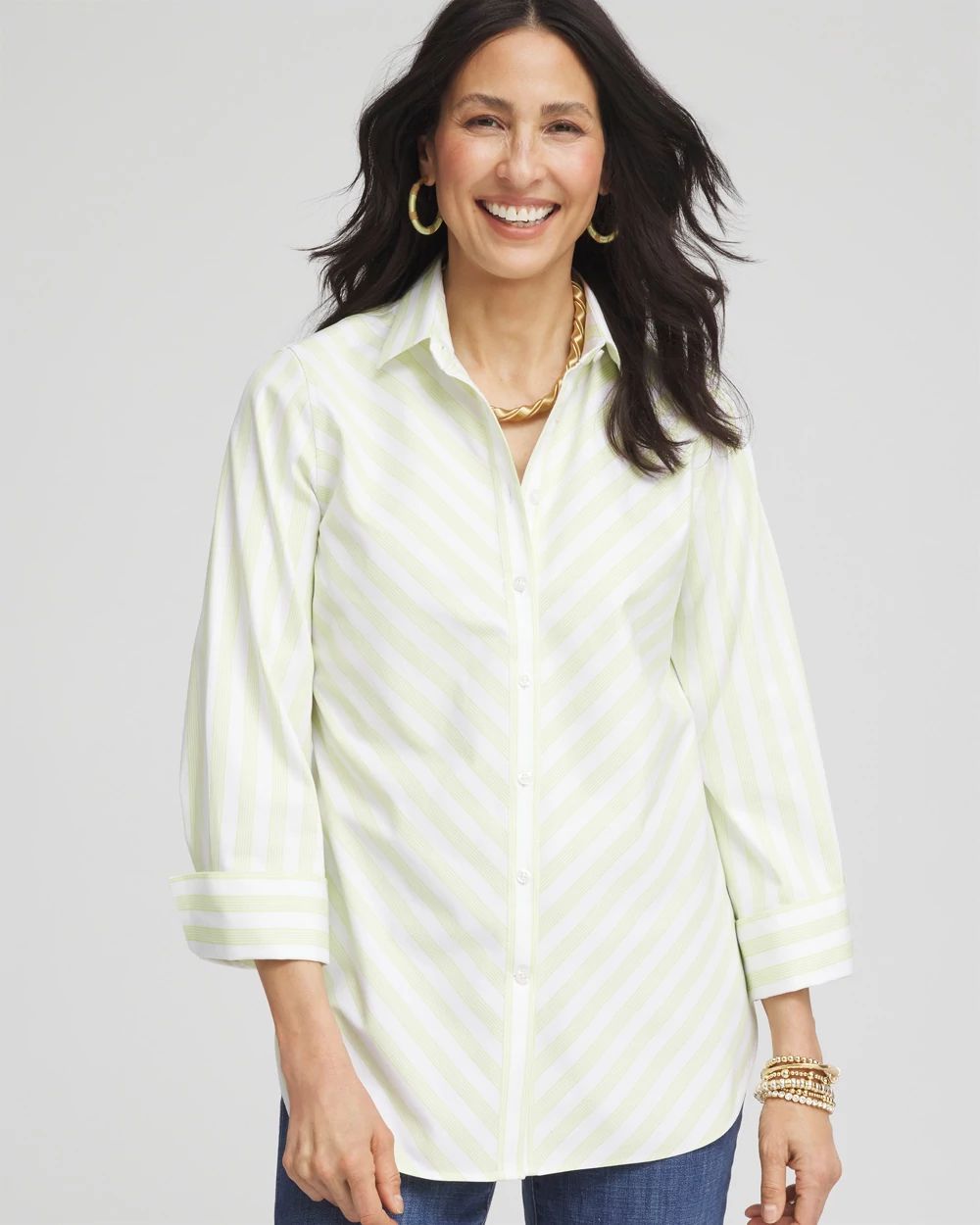 No Iron™ Chevron Stripe Stretch Shirt