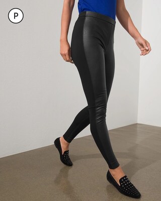 Petite Faux Leather Ponte Leggings