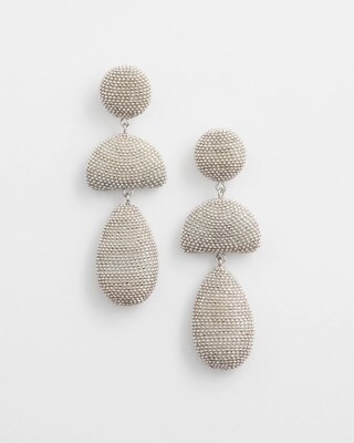 Silver Tone Linear Drop Earrings
